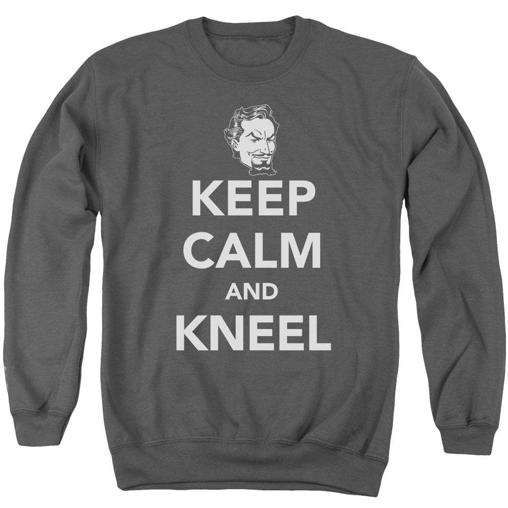 DC Comics Keep Calm And Kneel - Men's Crewneck Sweatshirt Men's Crewneck Sweatshirt DC Comics   