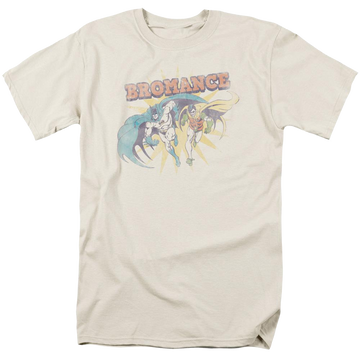 Cream men's regular fit t-shirt with Batman DC Comics Bromance graphic