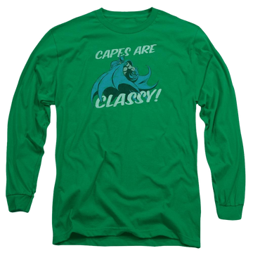 Kelly green men's long sleeve t-shirt with Batman DC Comics Classy graphic