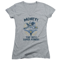 DC Comics Money - Juniors V-Neck T-Shirt Juniors V-Neck T-Shirt Batman   