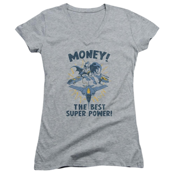 DC Comics Money - Juniors V-Neck T-Shirt Juniors V-Neck T-Shirt Batman   
