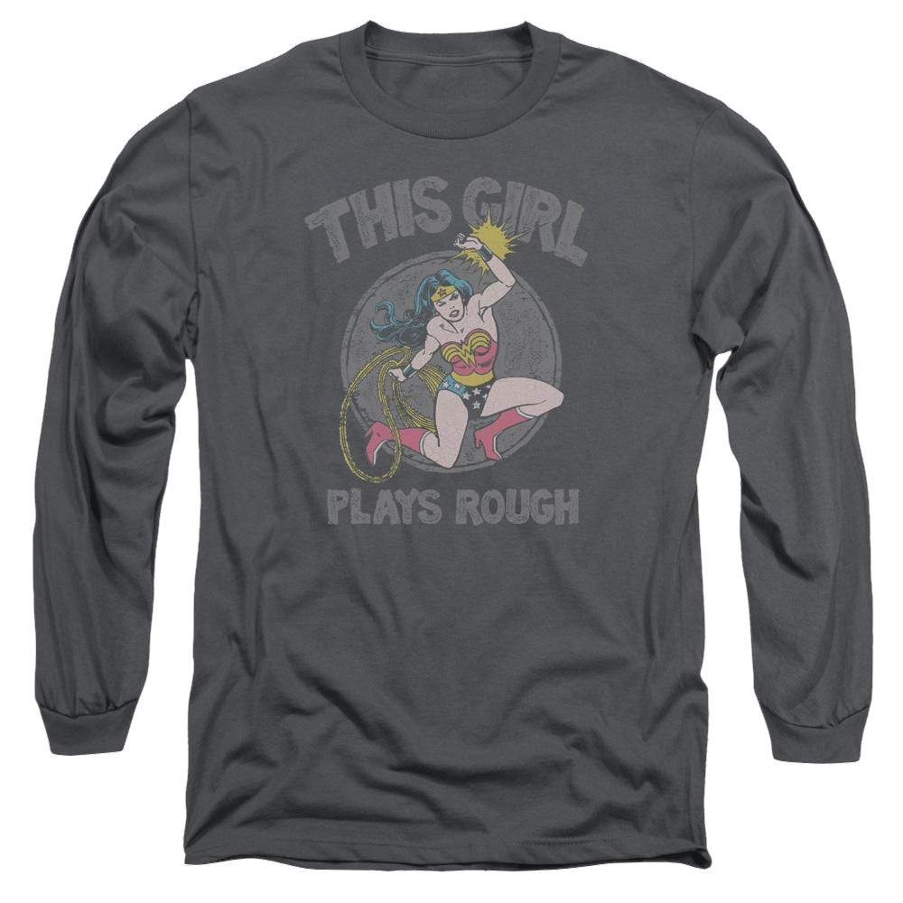 DC Comics Plays Rough - Men's Long Sleeve T-Shirt Men's Long Sleeve T-Shirt Wonder Woman   