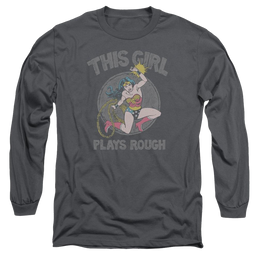 DC Comics Plays Rough - Men's Long Sleeve T-Shirt Men's Long Sleeve T-Shirt Wonder Woman   