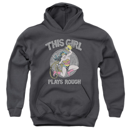 Wonder Woman Plays Rough - Youth Hoodie Youth Hoodie (Ages 8-12) Wonder Woman   