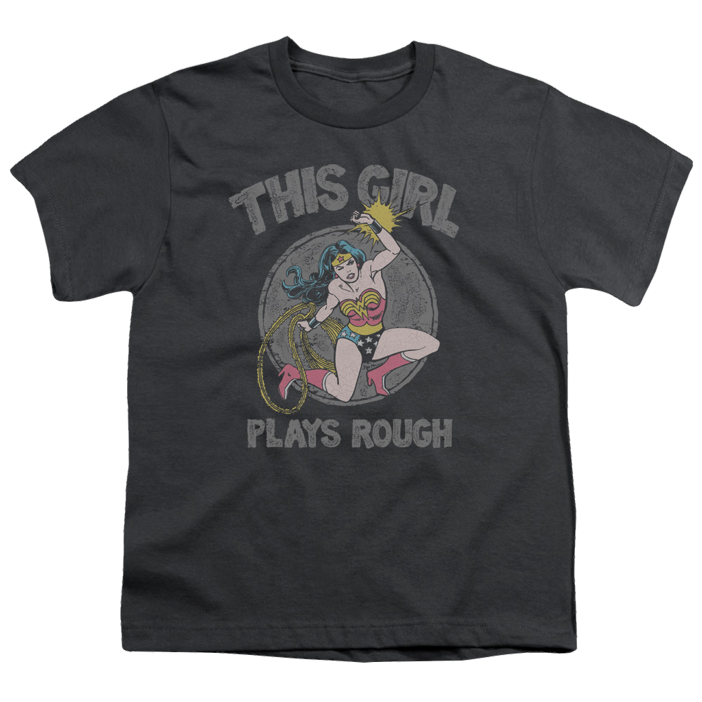 Wonder Woman Plays Rough - Youth T-Shirt Youth T-Shirt (Ages 8-12) Wonder Woman   