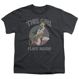 Wonder Woman Plays Rough - Youth T-Shirt Youth T-Shirt (Ages 8-12) Wonder Woman   