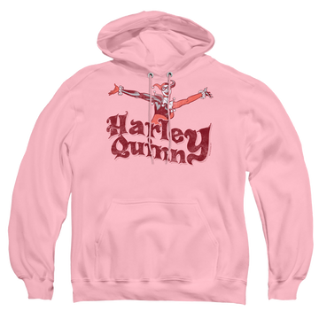 Pink pullover hoodie with Harley Quinn Harley Hop Vintage graphic