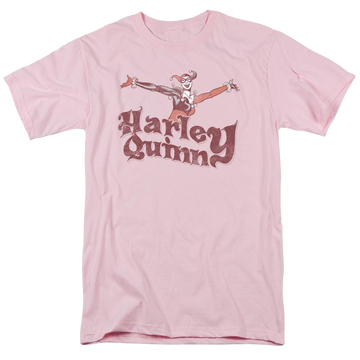 Pink men's regular fit t-shirt with Harley Quinn DC Comics Harley Hop Vintage graphic