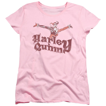 Pink women's t-shirt with Harley Quinn DC Comics Harley Hop Vintage graphic