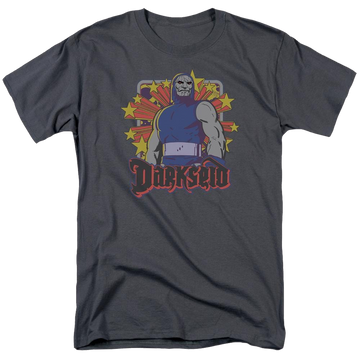 Charcoal men's regular fit t-shirt with DC Comics Darkseid Stars graphic