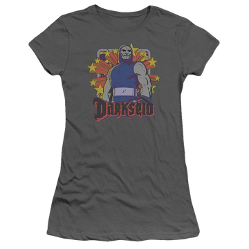 Charcoal juniors t-shirt with DC Comics Darkseid Stars graphic