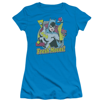 Turquoise juniors t-shirt with Batman Batgirl Fresh Moves graphic