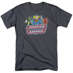 DC Comics 8 Bit League - Men's Regular Fit T-Shirt Men's Regular Fit T-Shirt Justice League   