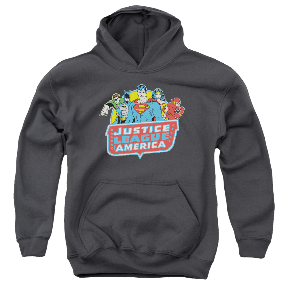 Justice League 8 Bit League - Youth Hoodie Youth Hoodie (Ages 8-12) Justice League   