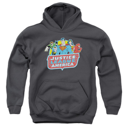 Justice League 8 Bit League - Youth Hoodie Youth Hoodie (Ages 8-12) Justice League   