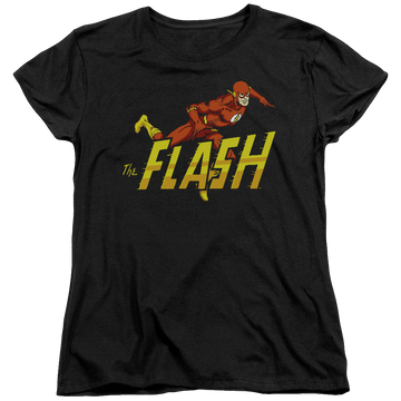 Black women's t-shirt with The Flash 8 Bit Flash graphic