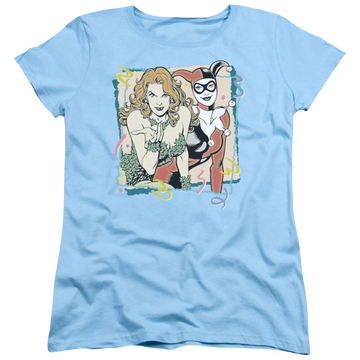 Light blue women's t-shirt with Harley Quinn DC Comics Totally Harvey & Ivy graphic