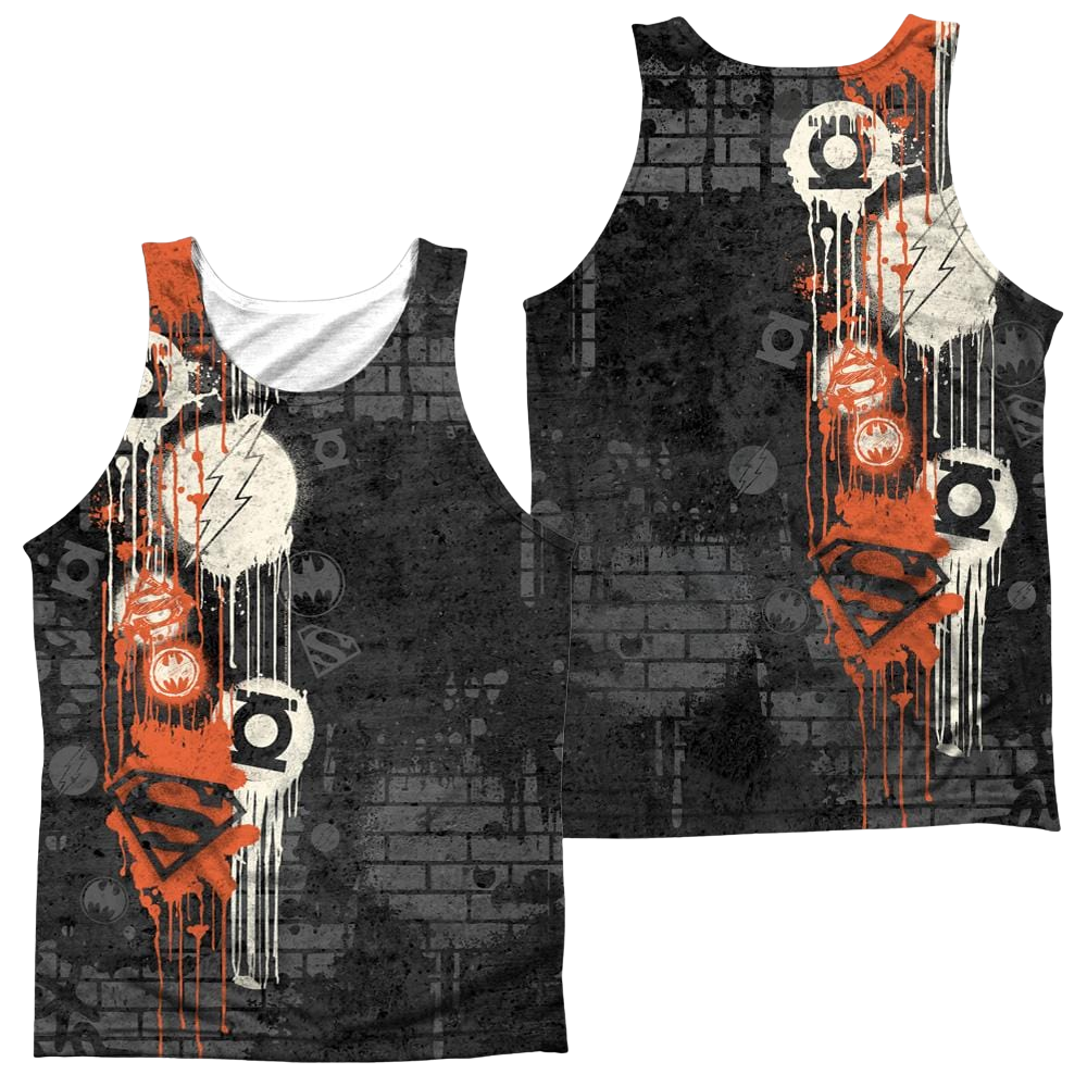 DC Comics Oh The Urbanity Men's All Over Print Tank Men's All Over Print Tank Justice League   