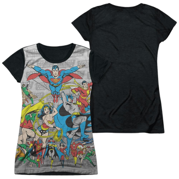 DC Comics Justice League Assemble - Juniors Black Back T-Shirt Juniors Black Back T-Shirt Justice League   