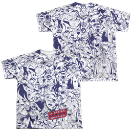 Justice League Jusice All Around - Youth All-Over Print T-Shirt Youth All-Over Print T-Shirt (Ages 8-12) Justice League   