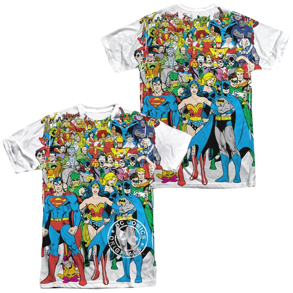 DC Comics Original Universe Men's All Over Print T-Shirt Men's All-Over Print T-Shirt Justice League   