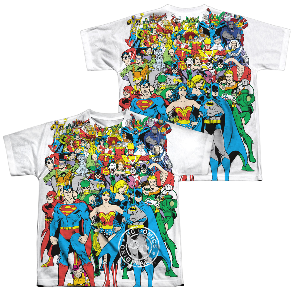 Justice League Original Universe - Youth All-Over Print T-Shirt Youth All-Over Print T-Shirt (Ages 8-12) Justice League   