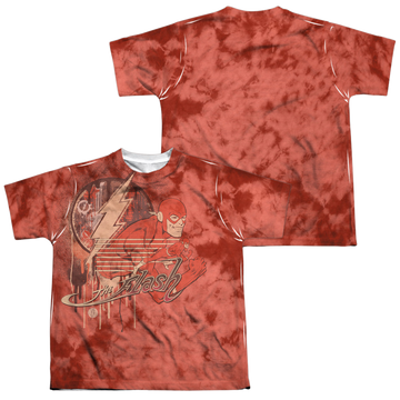The Flash Charge Ahead youth all-over print t-shirt for ages 8 to 12