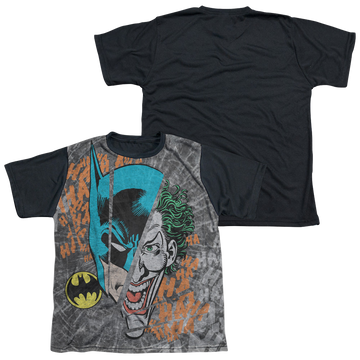 DC Batman Broken Visage - Youth Black Back T-Shirt Youth Black Back T-Shirt (Ages 8-12) Batman   
