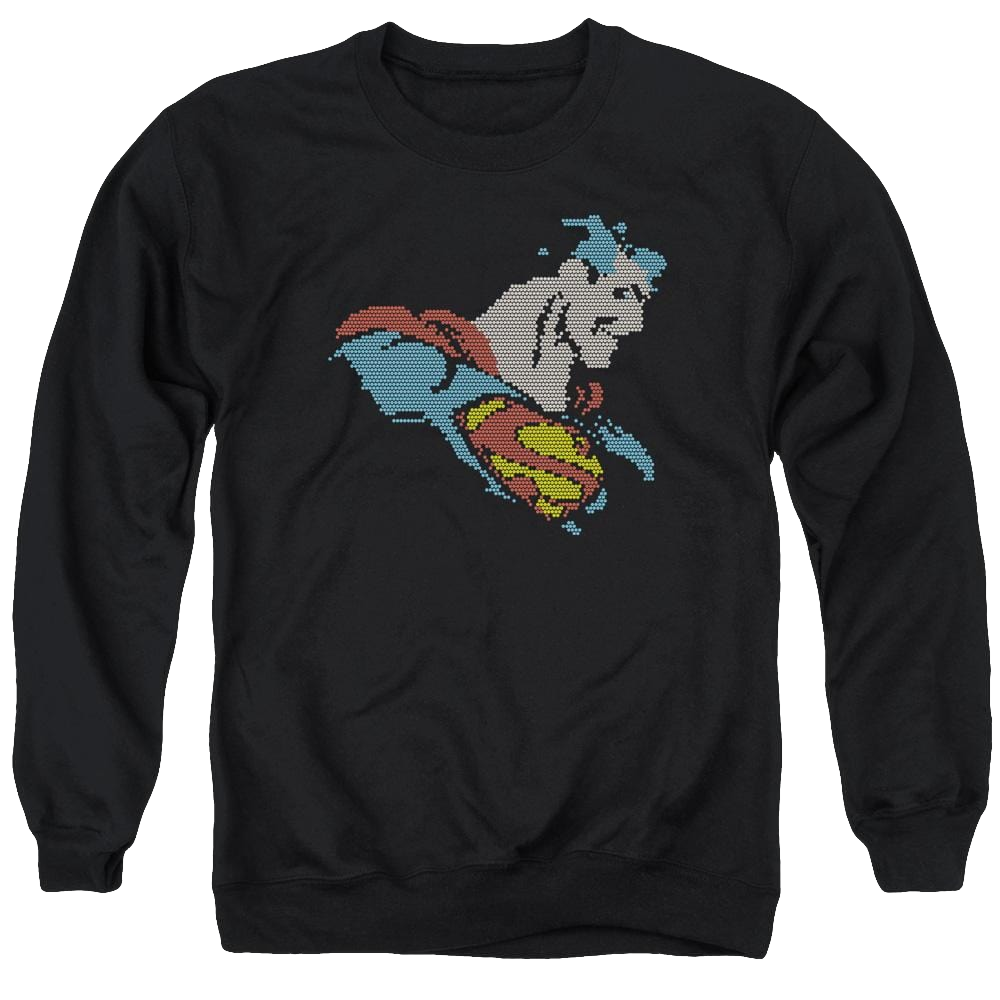 DC Comics Lite Brite Superman - Men's Crewneck Sweatshirt Men's Crewneck Sweatshirt Superman   