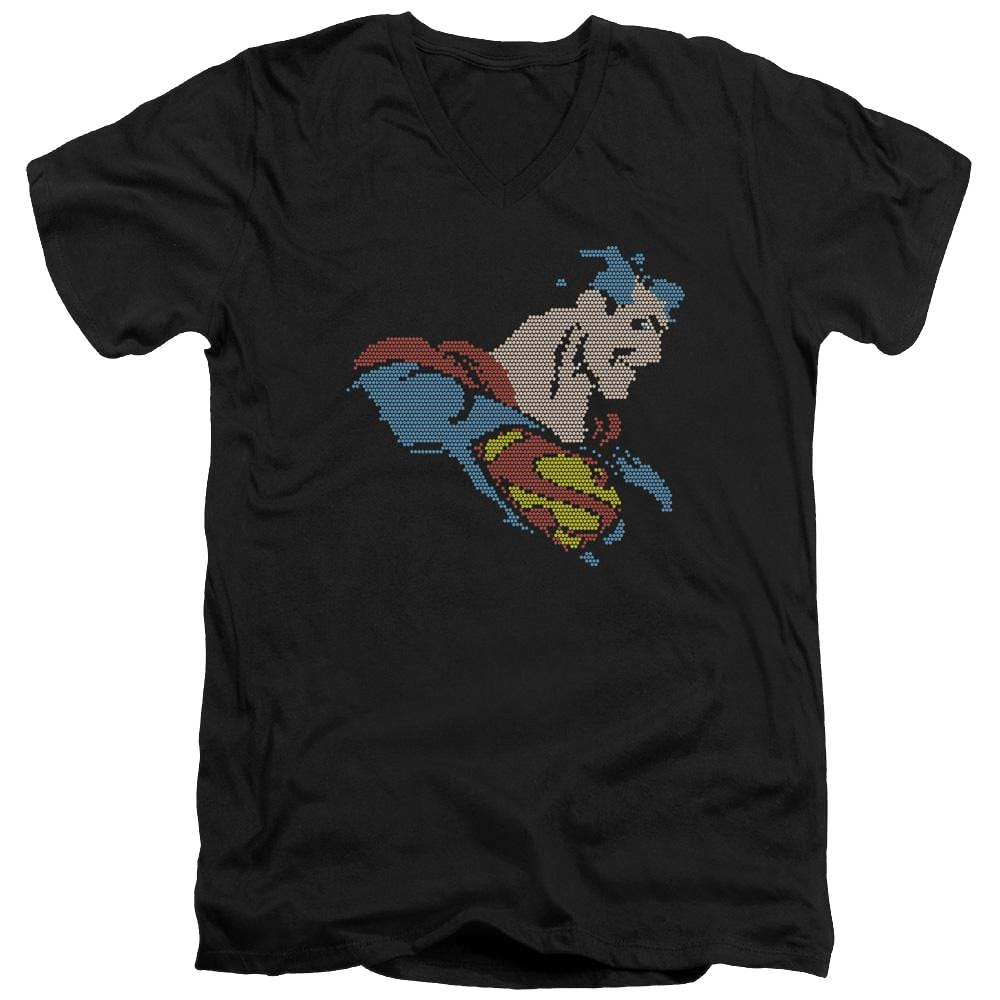 DC Comics Lite Brite Superman - Men's V-Neck T-Shirt Men's V-Neck T-Shirt Superman   