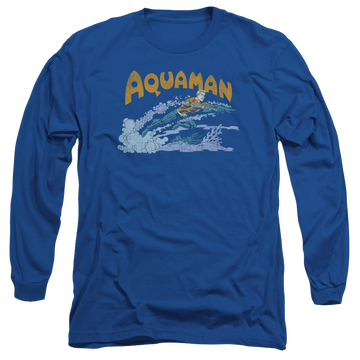 Royal men's long sleeve t-shirt with Aquaman Aqua Swim graphic