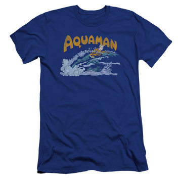 Royal men's premium slim fit t-shirt with Aquaman Aqua Swim graphic