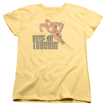Banana women's t-shirt with The Flash Keep On Truckin graphic
