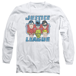 DC Comics Faces Of Justice - Men's Long Sleeve T-Shirt Men's Long Sleeve T-Shirt Justice League   