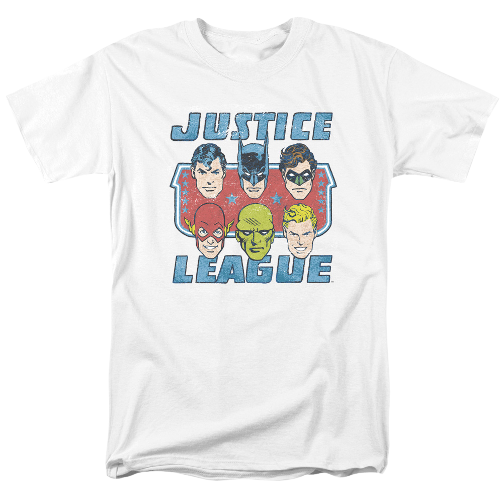 DC Comics Faces Of Justice - Men's Regular Fit T-Shirt Men's Regular Fit T-Shirt Justice League   