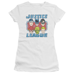 DC Comics Faces Of Justice - Juniors T-Shirt Juniors T-Shirt Justice League   