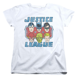 DC Comics Faces Of Justice - Women's T-Shirt Women's T-Shirt Justice League   
