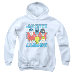 Justice League Faces Of Justice - Youth Hoodie Youth Hoodie (Ages 8-12) Justice League   