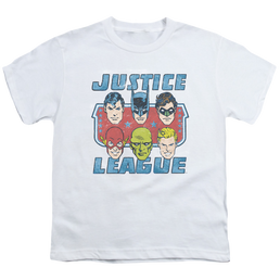 Justice League Faces Of Justice - Youth T-Shirt Youth T-Shirt (Ages 8-12) Justice League   