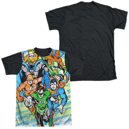 DC Comics Follow The Leader - Men's Black Back T-Shirt Men's Black Back T-Shirt Justice League   