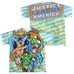 Justice League Follow The Leader (Front/Back) - Youth All-Over Print T-Shirt Youth All-Over Print T-Shirt (Ages 8-12) Justice League   