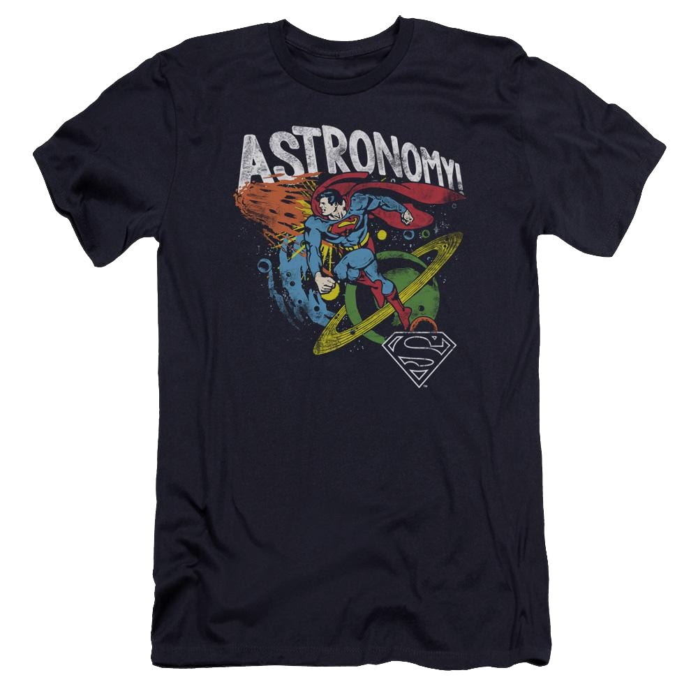 Dc Astronomy Premium Adult Slim Fit T-Shirt Men's Premium Slim Fit T-Shirt Superman   