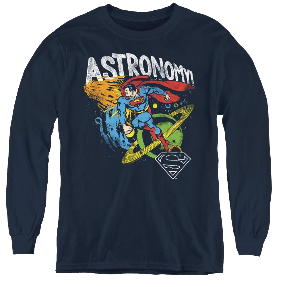 Superman Astronomy - Youth Long Sleeve T-Shirt Youth Long Sleeve T-Shirt Superman   