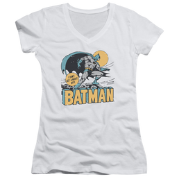 DC Comics Night Off - Juniors V-Neck T-Shirt Juniors V-Neck T-Shirt Batman   