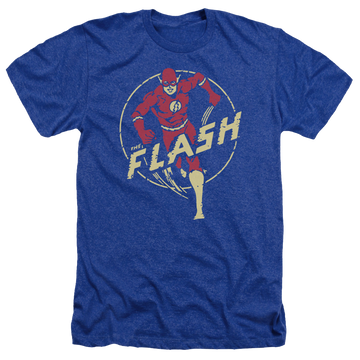 Royal men's heather t-shirt with Flash Comics graphic