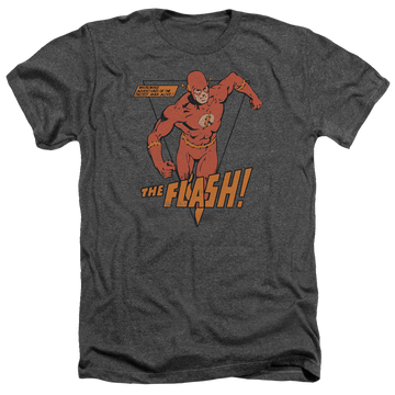 Charcoal men's heather t-shirt with The Flash Whirlwind graphic