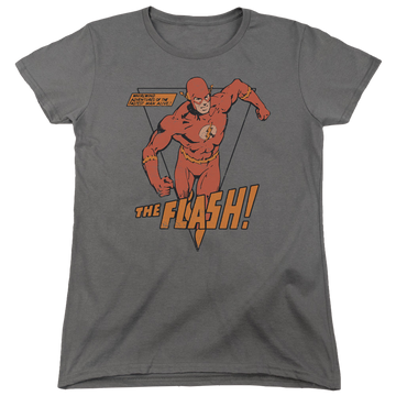 Charcoal women's t-shirt with The Flash Whirlwind graphic