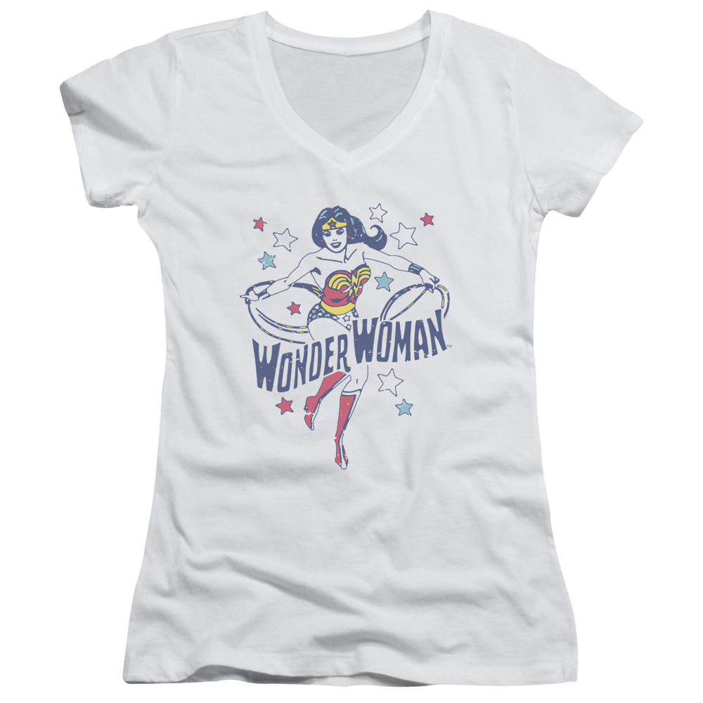 DC Comics Wonder Stars - Juniors V-Neck T-Shirt Juniors V-Neck T-Shirt Wonder Woman   