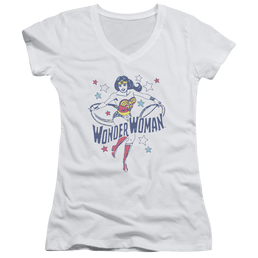 DC Comics Wonder Stars - Juniors V-Neck T-Shirt Juniors V-Neck T-Shirt Wonder Woman   