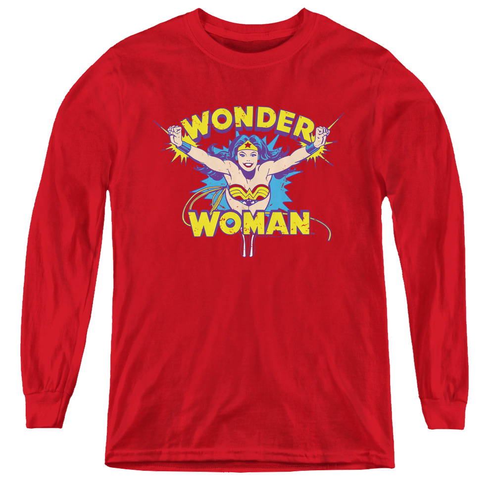 Wonder Woman Flying Through - Youth Long Sleeve T-Shirt Youth Long Sleeve T-Shirt Wonder Woman   